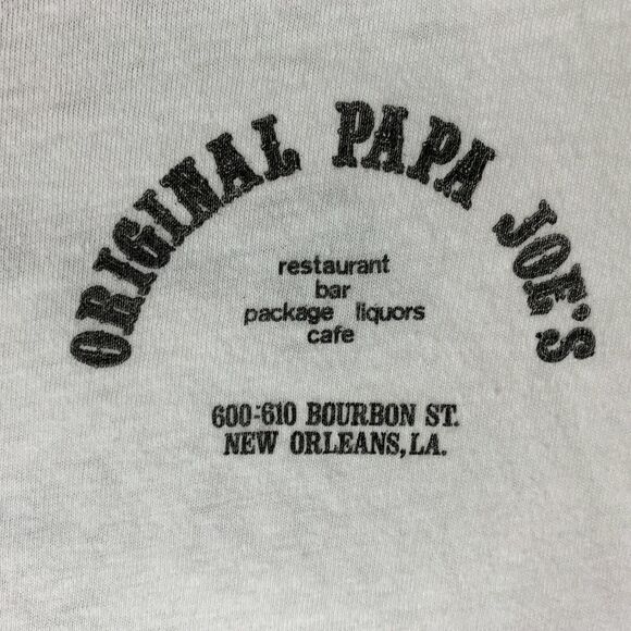 Vintage 70s Papa Joes Intercourse Club T Shirt New Orleans NOLA White S Small - Picture 6 of 9